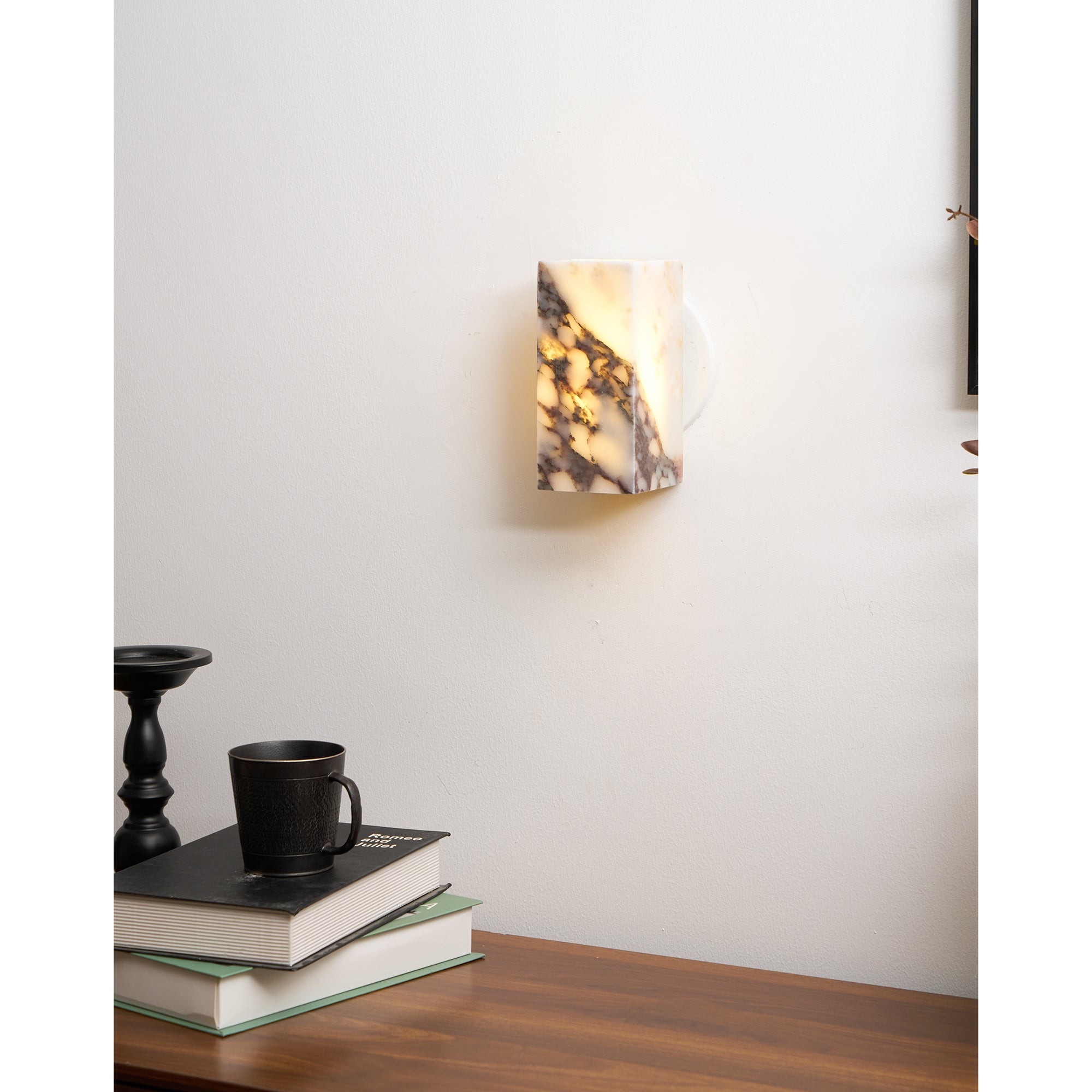 Vierkante marmeren wandlamp HL3178