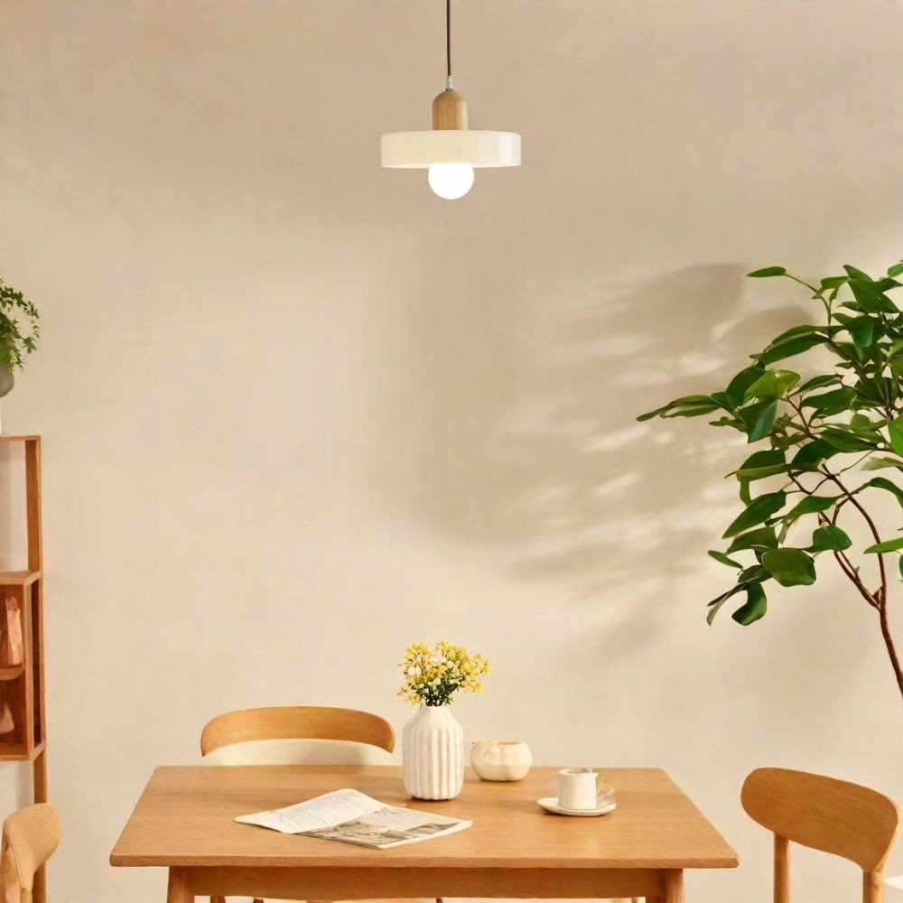 Morandi Glazen Hanglamp - Houten Schijfontwerp HL1047