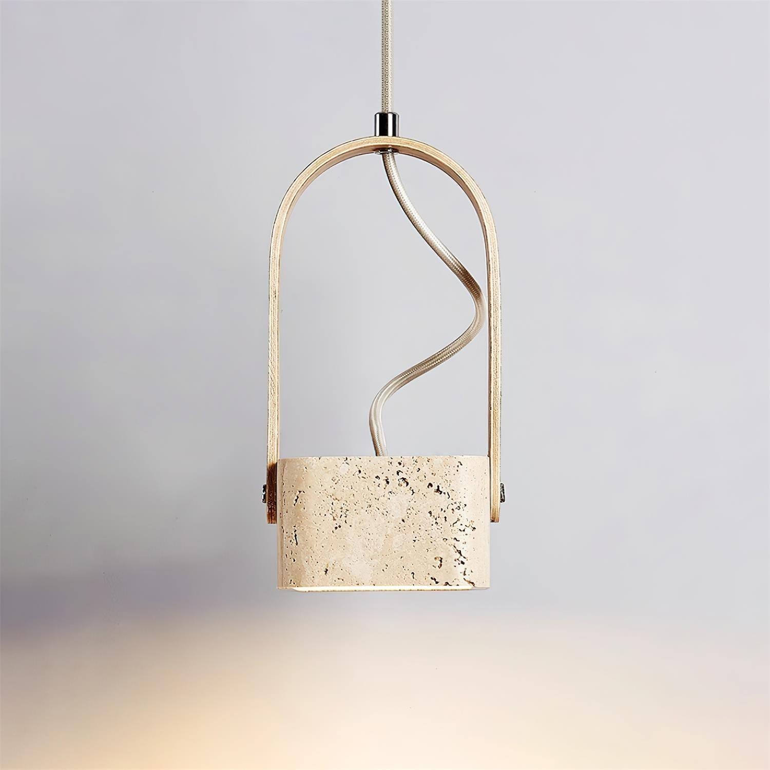Geometrische gele travertijn hanglamp HL575