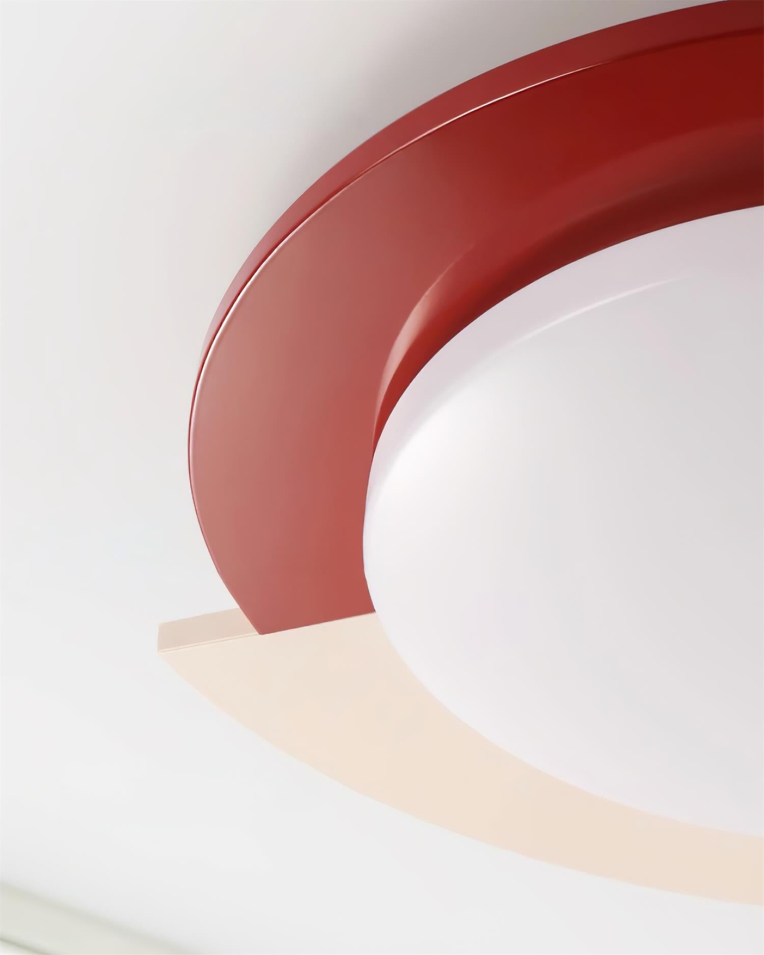 Rood-witte ronde plafondlamp HL755