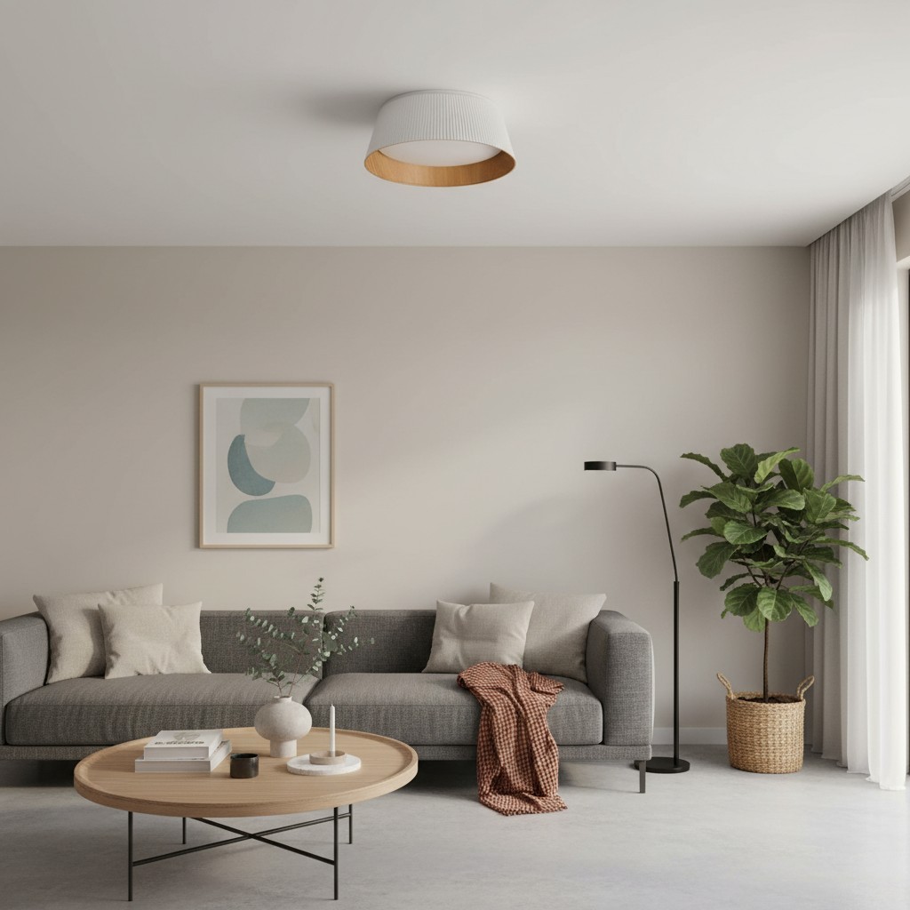 Ribravo Moderne Plafondlamp met Geribbelde Structuur - Moderne Minimalistische Lamp voor de Woonkamer HL2497