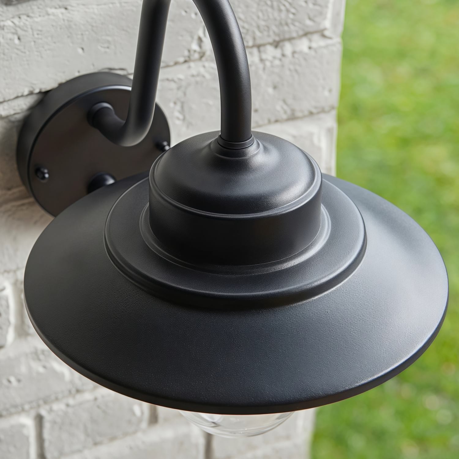 Trevanta wandlamp met gebogen arm - zwart gelakte sensorlamp in lantaarnstijl voor kleine ruimtes HL2094