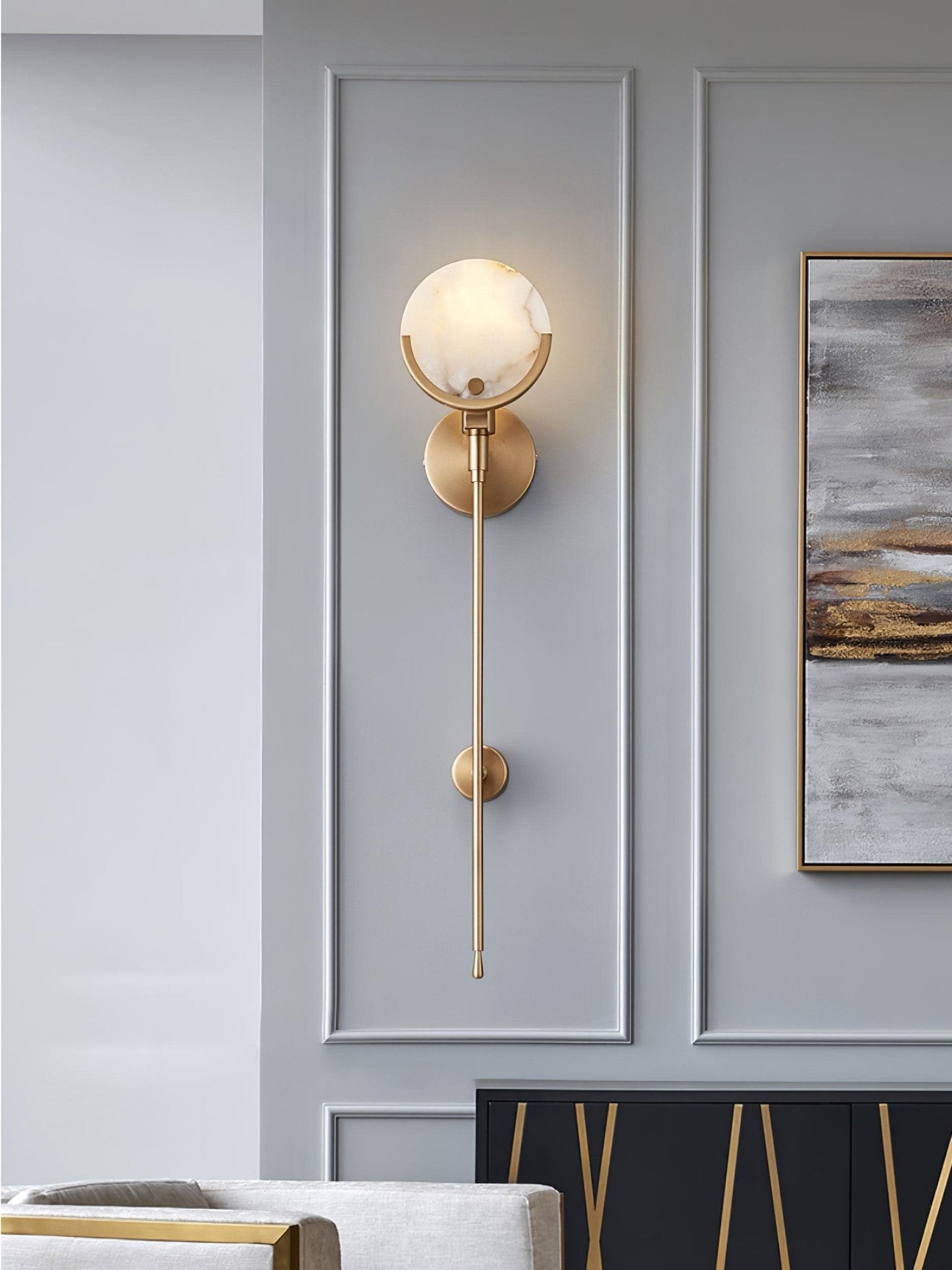 Ava messing alabaster wandlamp HL2941
