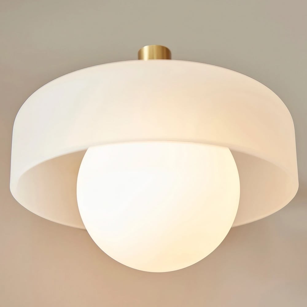 Zirvos Retro Globe Glazen Wandlamp - Elegante Wandlamp met Messingkleurige Kap voor de Gang HL2042