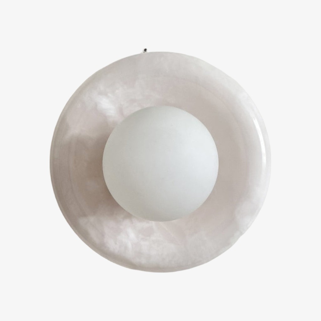 Oria Travertijnstenen Wandlamp – Minimalistische Sculpturale Wandlamp voor Woonkamer en Slaapkamer HL2551