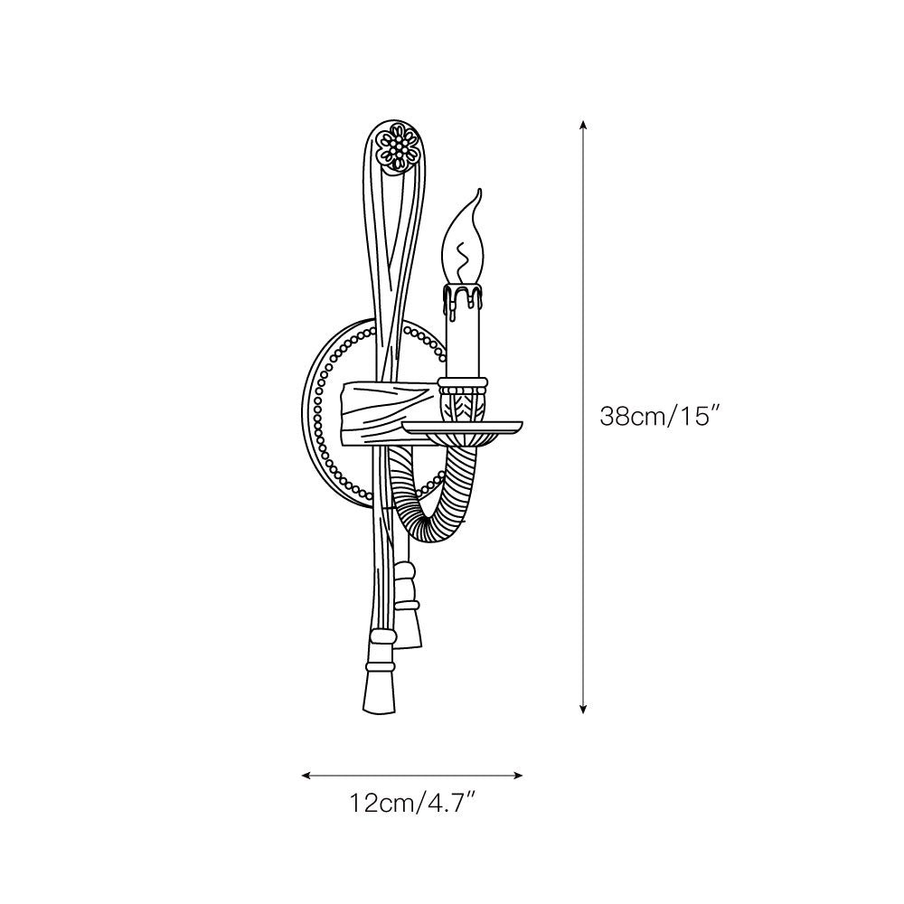 Wandlamp van gegoten messing HL3137