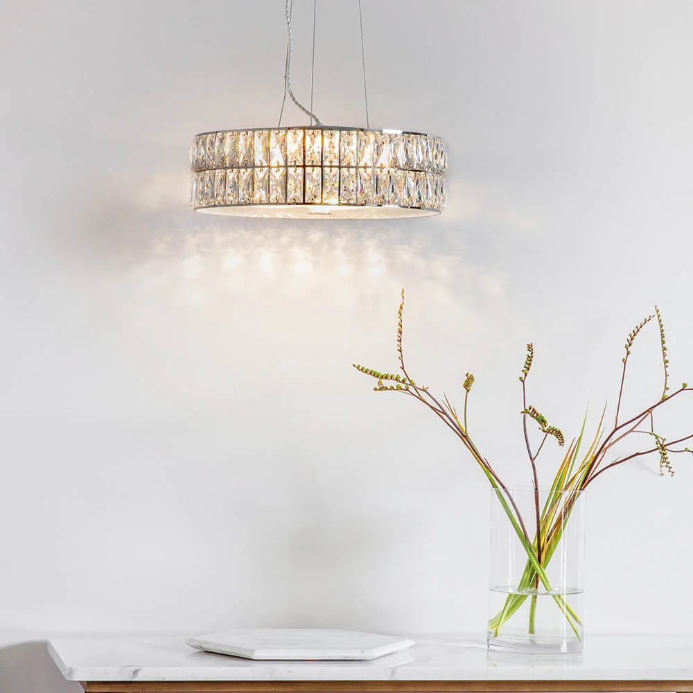 Geometrische kristallen hanglamp in Glomara-stijl - Glamoureus middelpunt voor de eetkamer HL2163