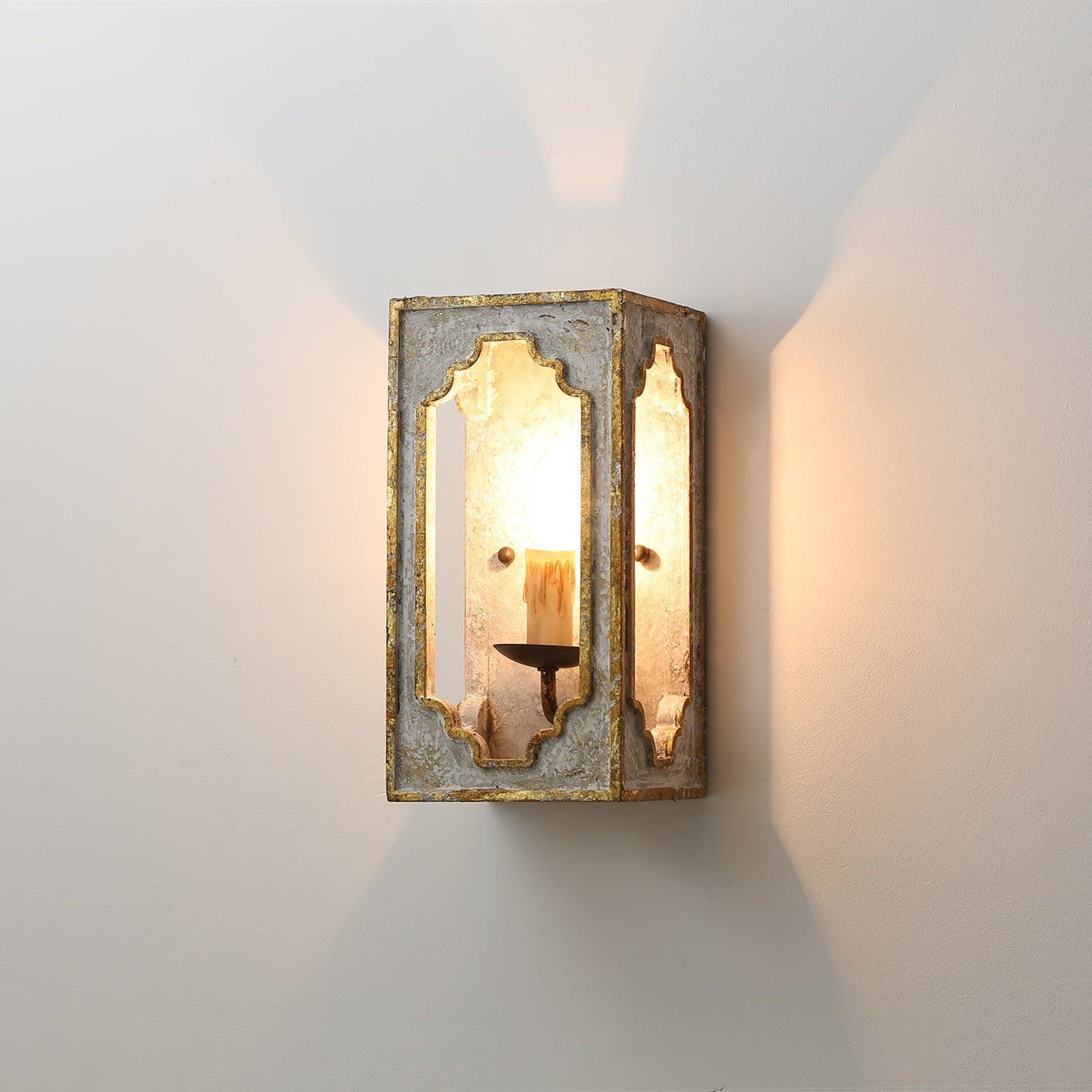 Boho rustieke kubusvormige wandlamp HL3183
