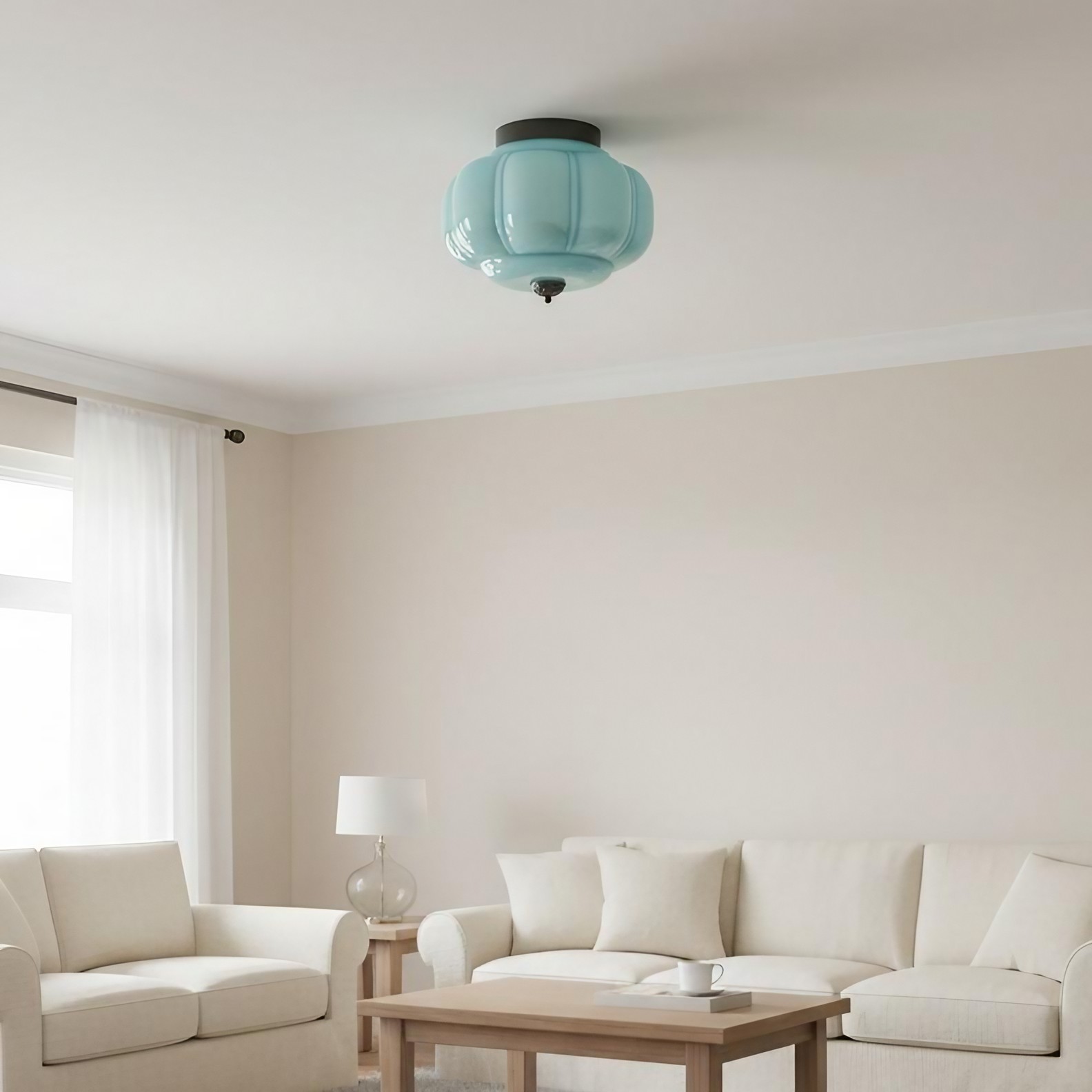 Eloise Retro Melkglas Semi-inbouw Plafondlamp HL948