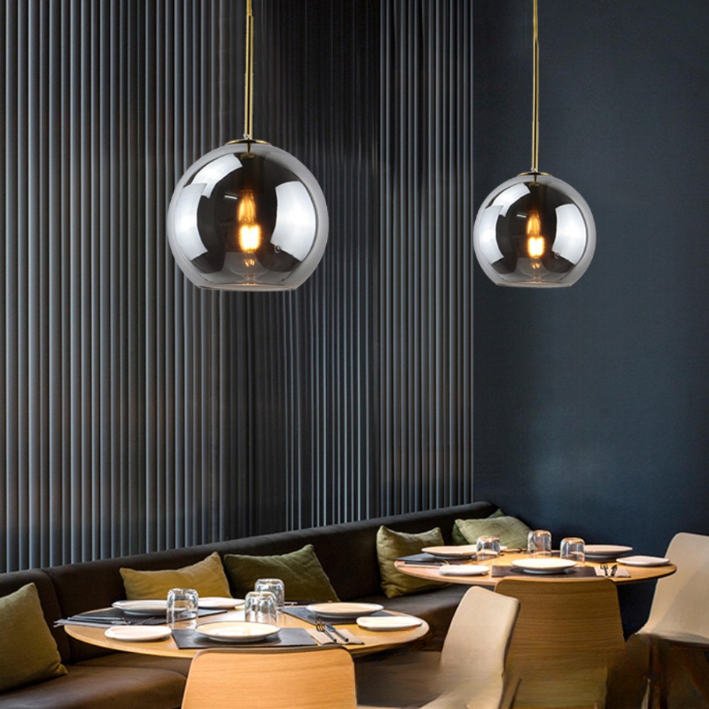 Solara Nordic bolvormige glazen hanglamp HL3496