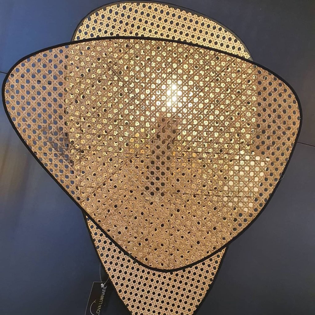Rustieke Scherm Rotan Wandlamp HL259