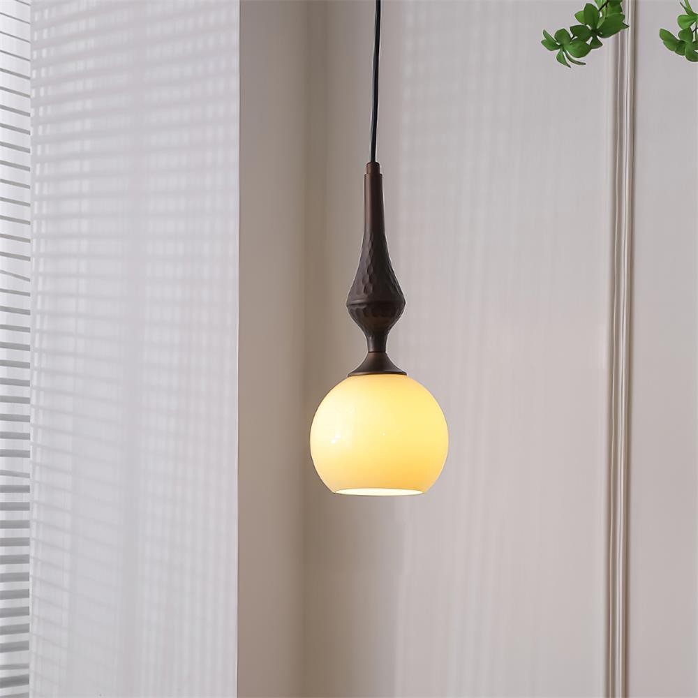 Moderne eenvoudige crèmekleurige gladde kleine hanglamp HL451