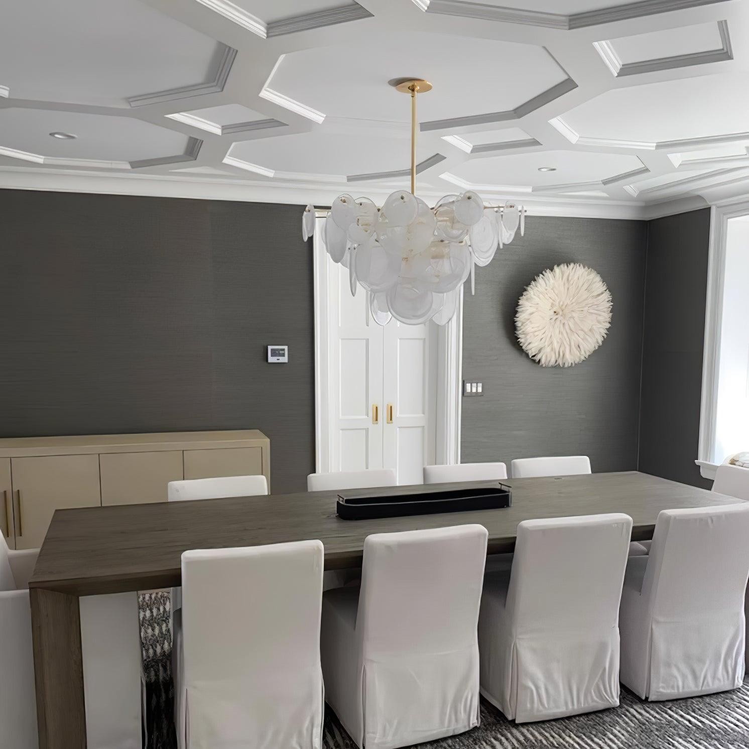 Kroonluchter met messing schijven in cascadevorm HL390