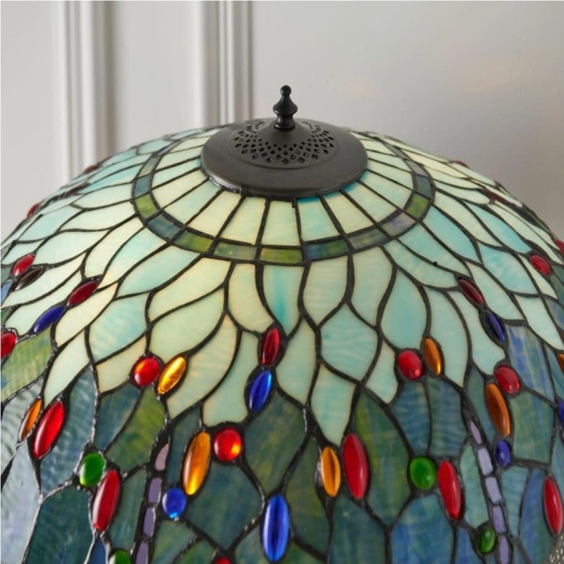 TiffStar Art Glazen Vloerlamp met Sierlijke Kap - Staande Lamp voor Woonkamers HL2138