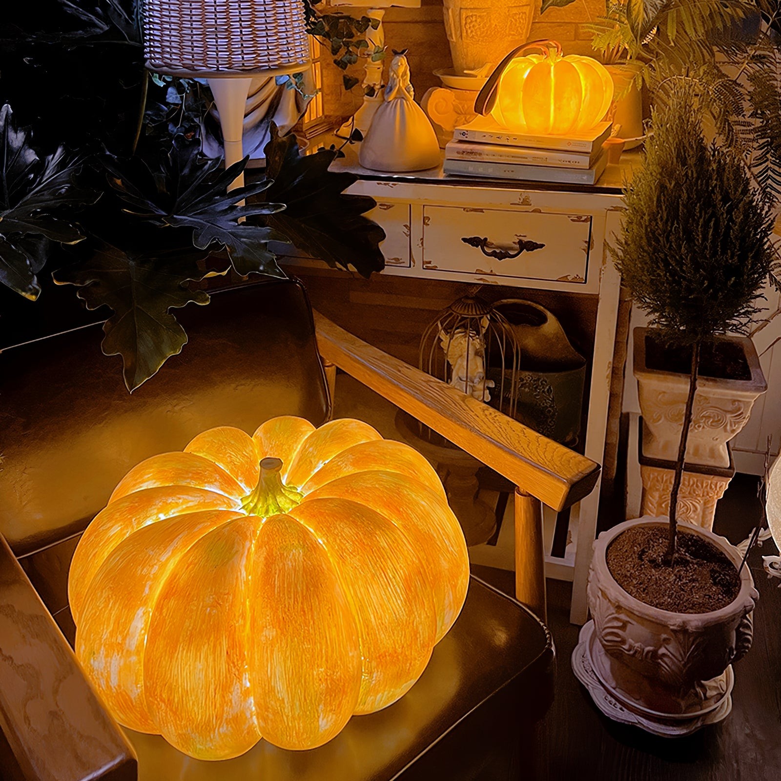 Pompoen Draagbare Tafellamp Voor Halloween Decoraties Buiten HL86