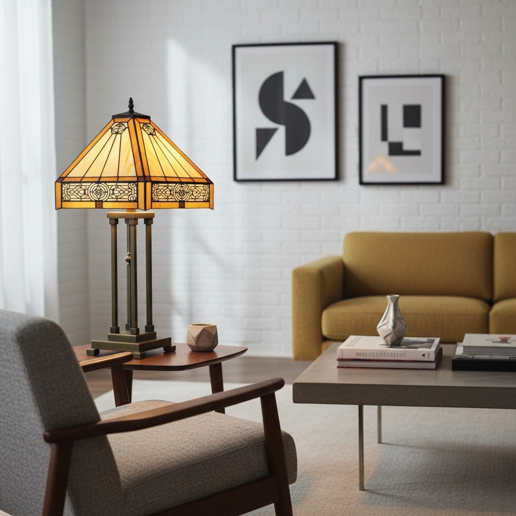 Velora Artisan Libelle Glas-in-lood Tafellamp - Vintage Tiffany Stijl Accentlamp voor de Woonkamer HL2093
