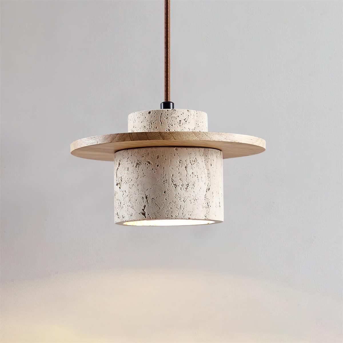 Elegante Cylindra stenen hanglamp met textuur HL992