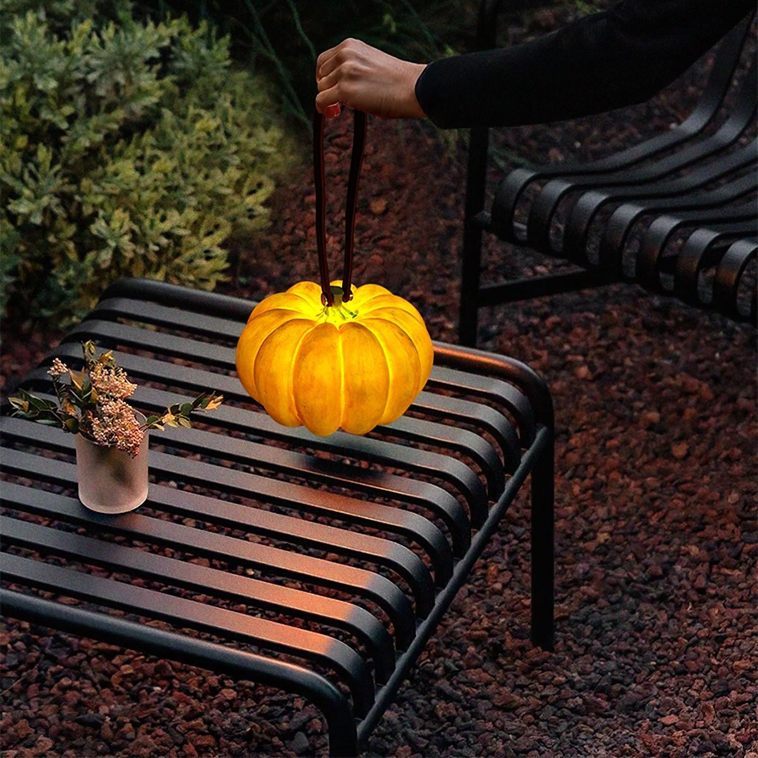 Pompoen Draagbare Tafellamp Voor Halloween Decoraties Buiten HL86