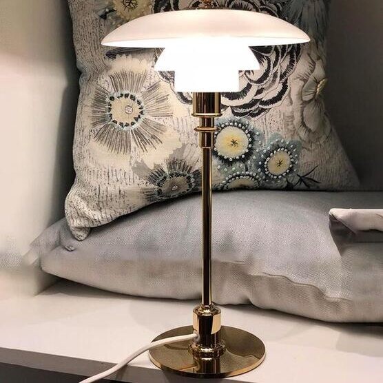 Glazen tafellamp met Multilayer roestvrij staal