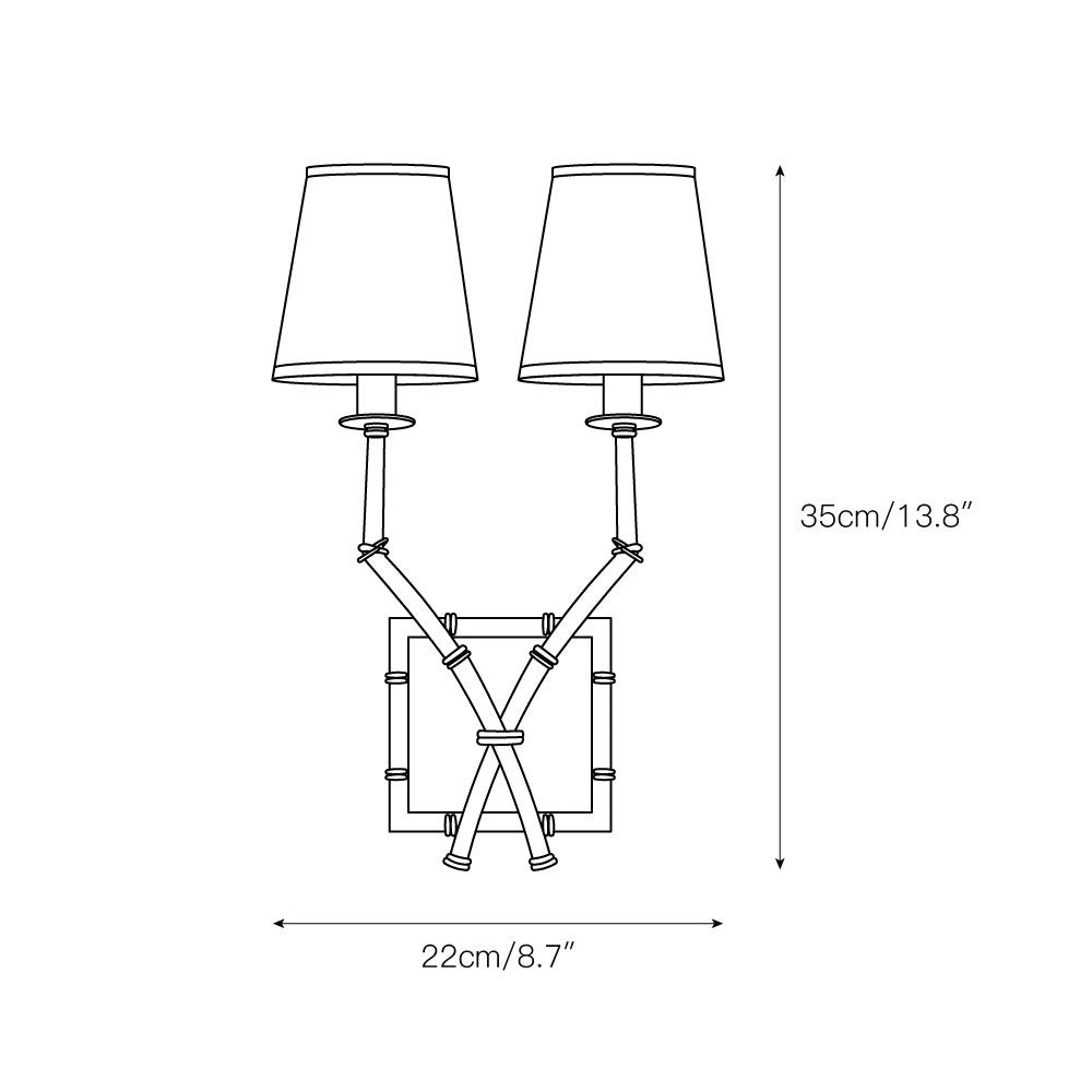 Dubbele bamboe wandlamp HL3139