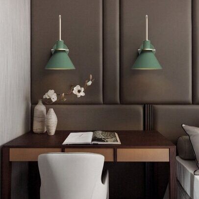 Scandinavische Macaron metalen wandlamp met trompet HL55