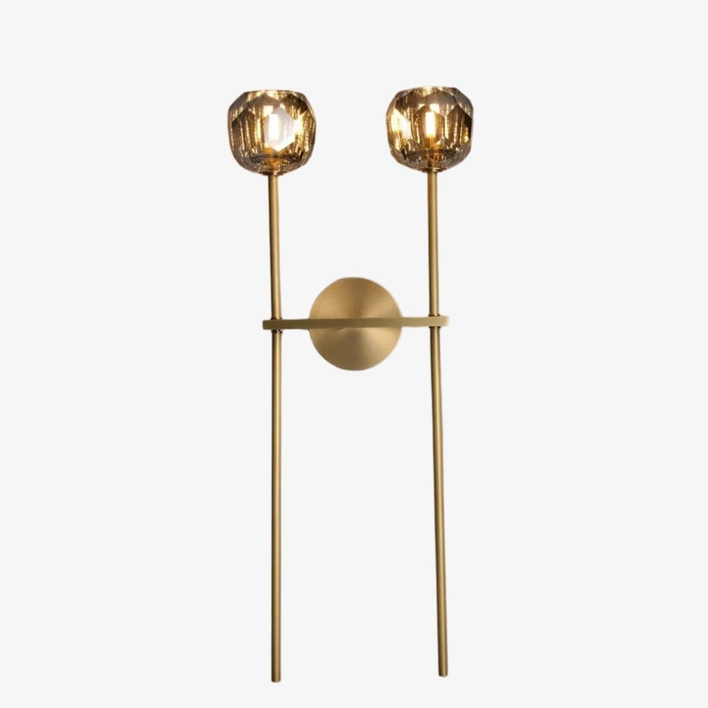 Luxe kristallen wandlamp - moderne wandlamp met messing frame HL1811