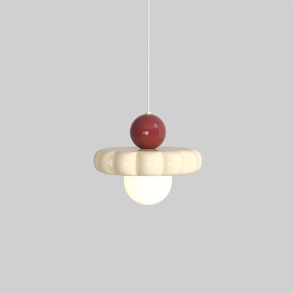 Crèmekleurige stijl lange lijn pompoen textuur hanglamp HL504