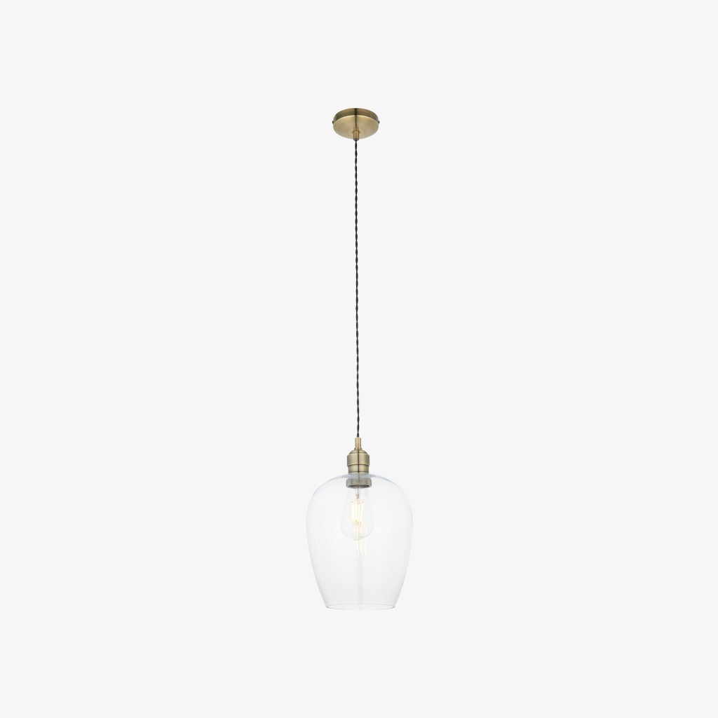Clarione in hoogte verstelbare glazen hanglamp - Klassieke Art Deco lamp HL2231