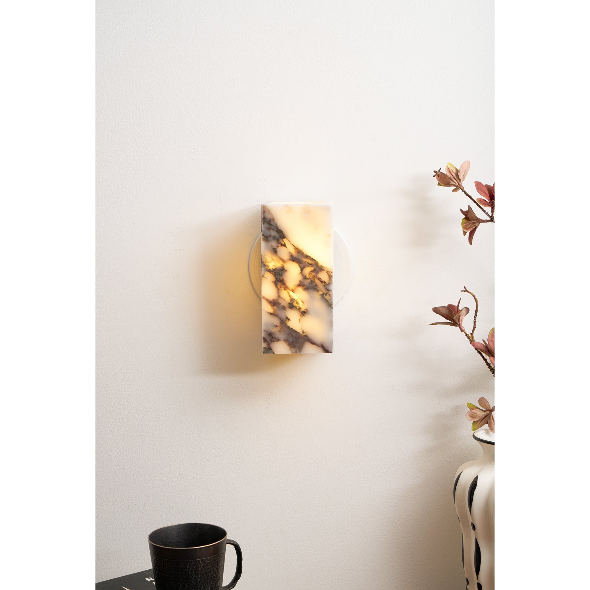 Vierkante marmeren wandlamp HL3178