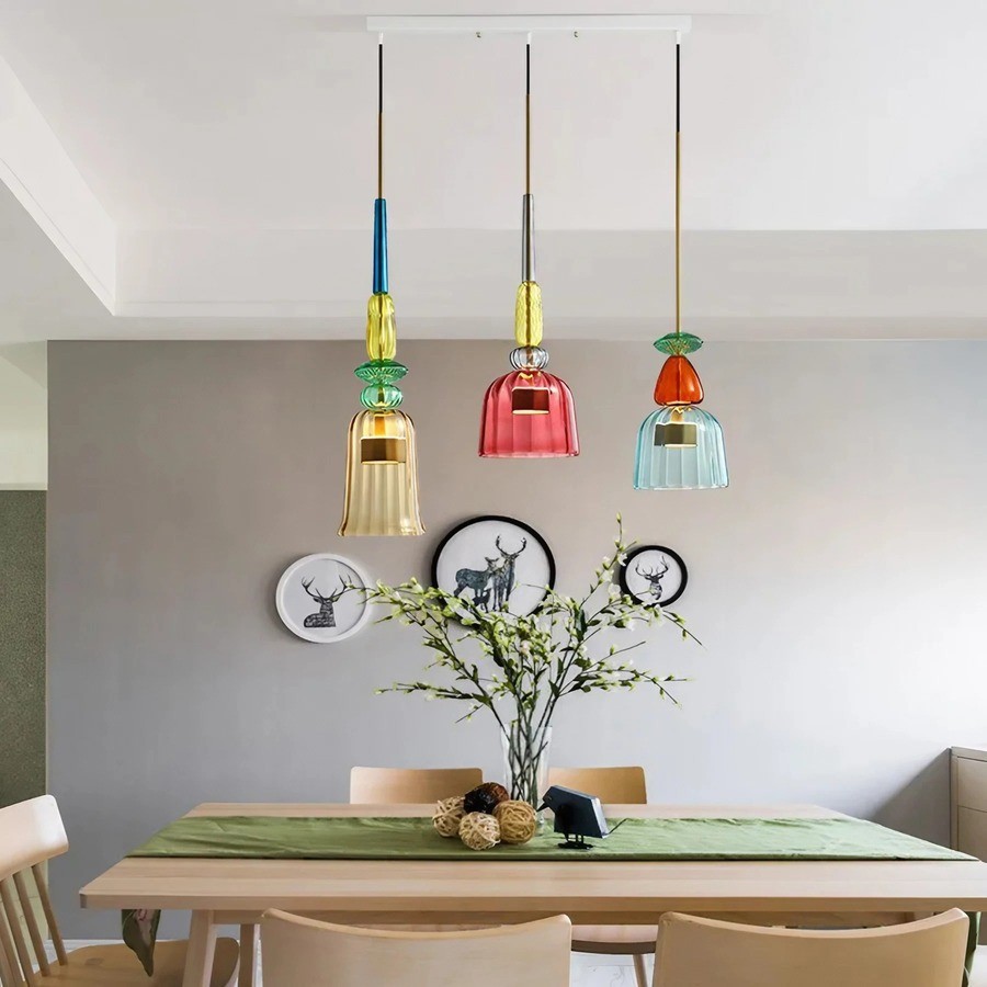 Scandinavische Macaron glas-in-lood design hanglamp HL213