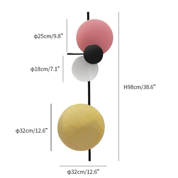 Moderne Kleurrijke Ronde PLANET Wandlamp