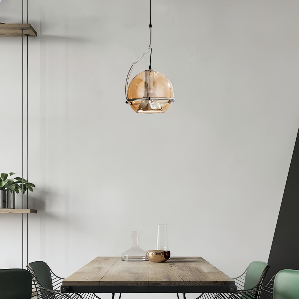 Industriële metalen hanglamp - glazen bolontwerp voor slaapkamer HL1318
