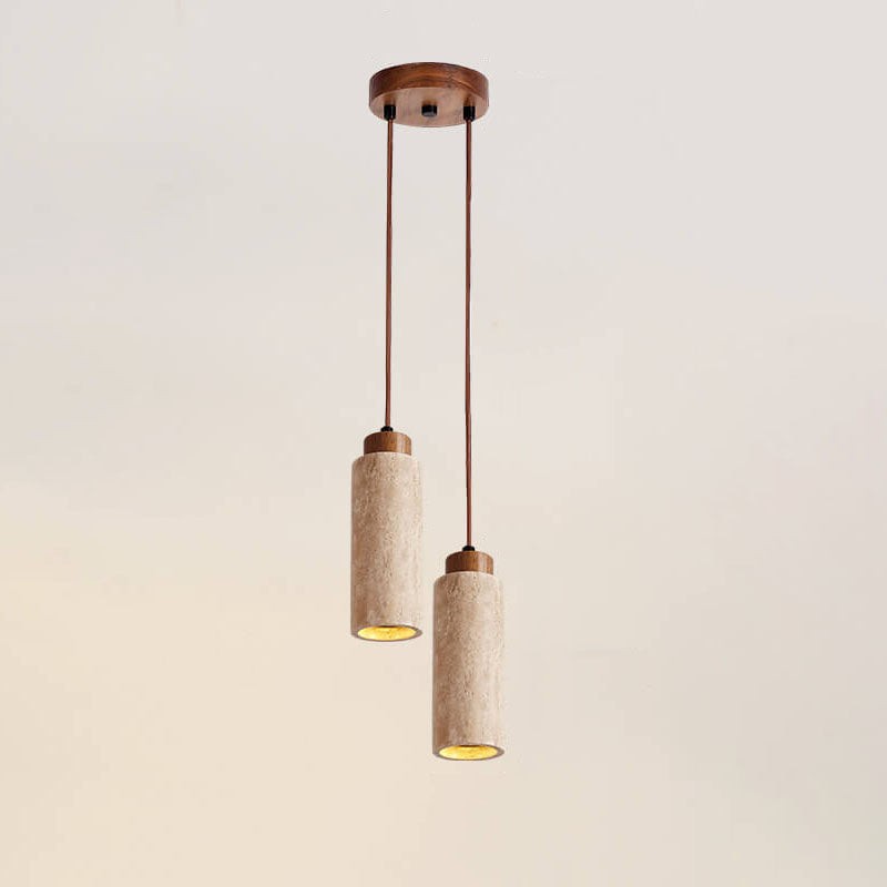 Wabi Sabi hanglamp van massief hout en steen HL971