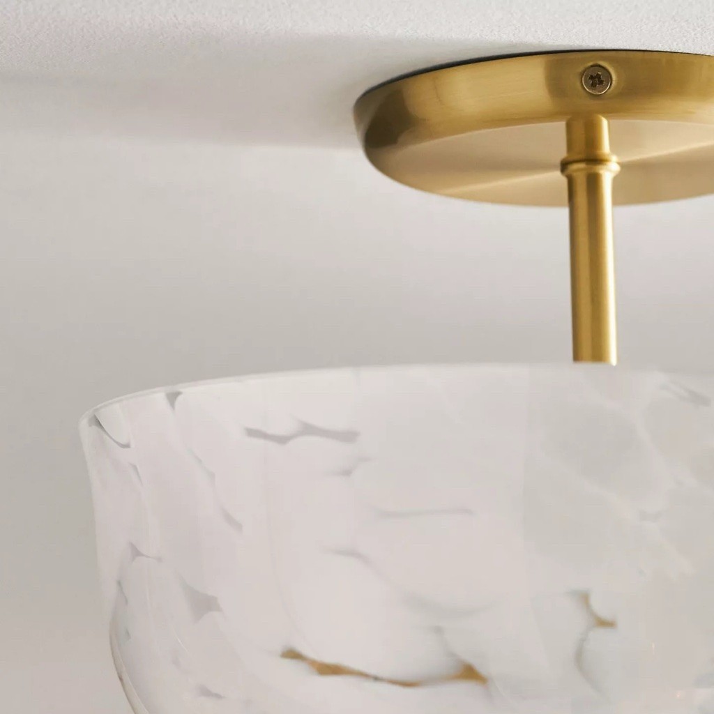 Clea ronde glazen plafondlamp - gestippelde kap voor slaapkamer- en halverlichting HL1892