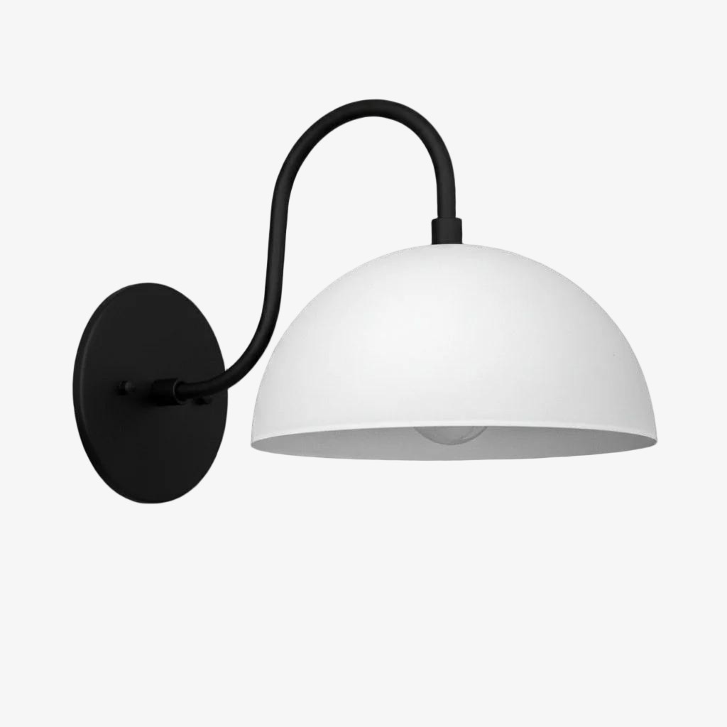 Curva Metalen Industriële Wandlamp - Gebogen Messing Arm - Gehamerde Koepellamp HL1770