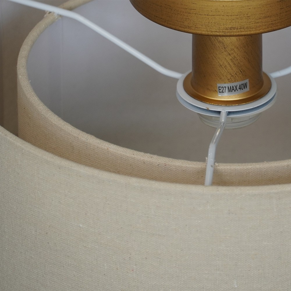 Lumeris elegante plafondlamp met linnenmix design en moderne stijl voor de woonkamer HL2548