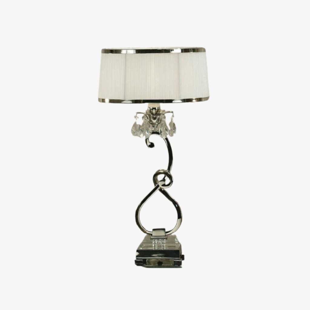 Talonis decoratieve kristallen tafellamp - gebogen metalen stijl voor thuisinterieurs HL2146