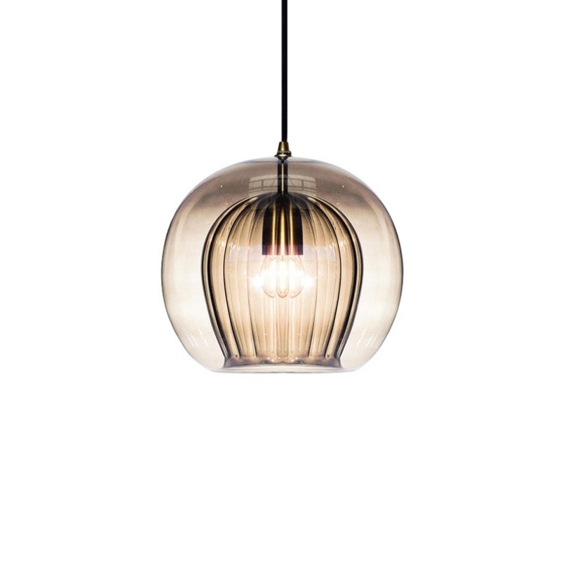 Moderne geplooide glazen hanglamp HL954