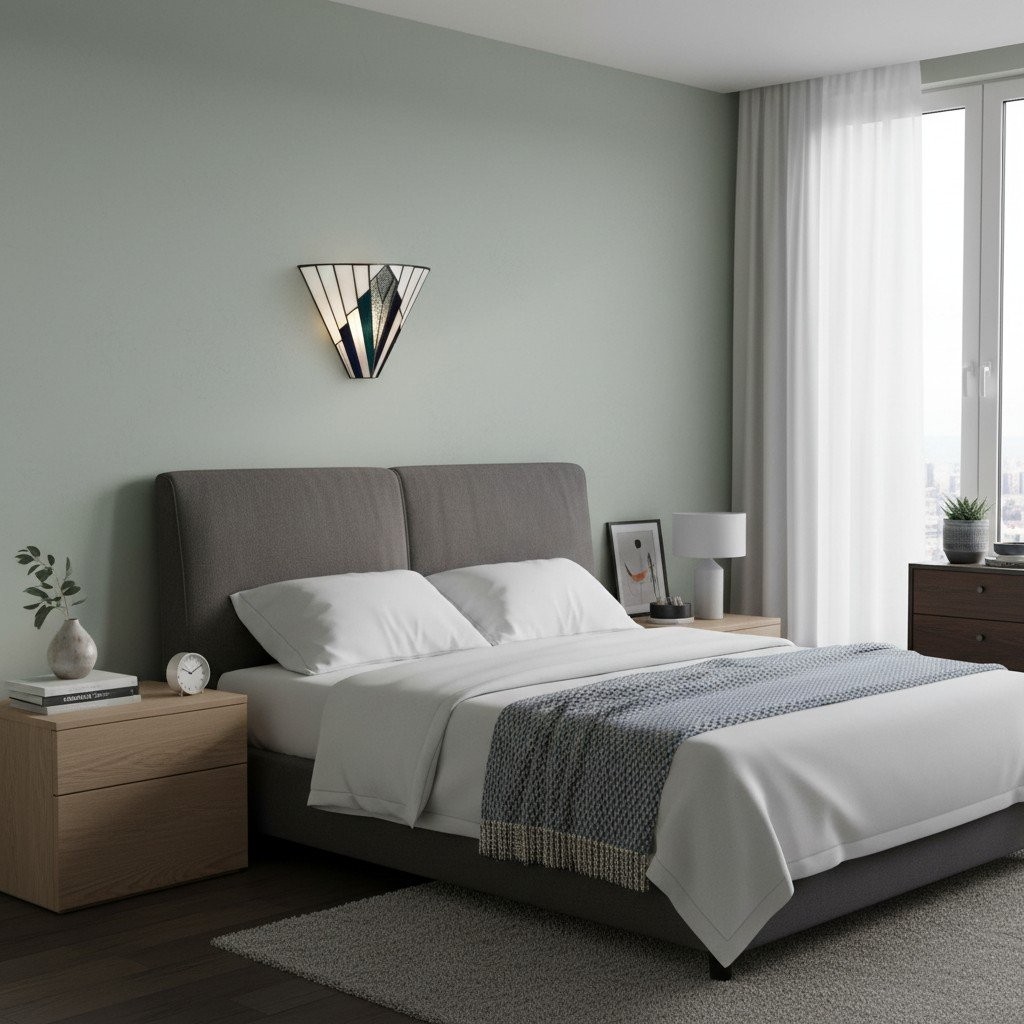 TiffStar wandlamp - Vintage glas-in-lood voor gangen en slaapkamers HL2026