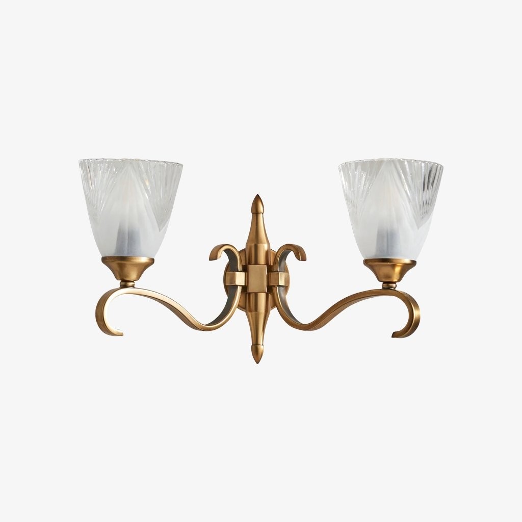 Lunetal dubbele wandlamp - Vintage metaal en glas voor hal en slaapkamer HL2038