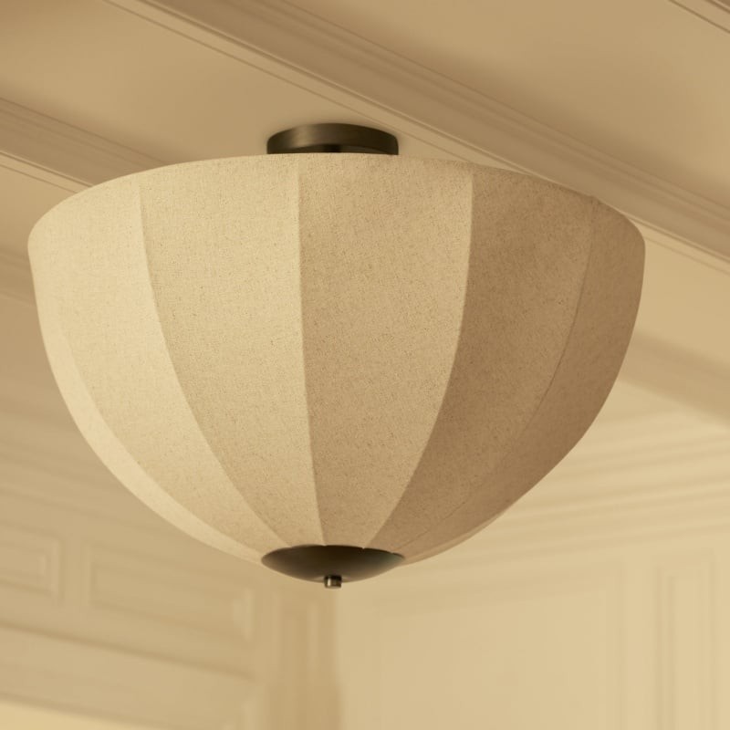 Lumarys hanglamp / plafondlamp - Botanisch geïnspireerde linnen kap voor eetkamer of woonkamer HL1879