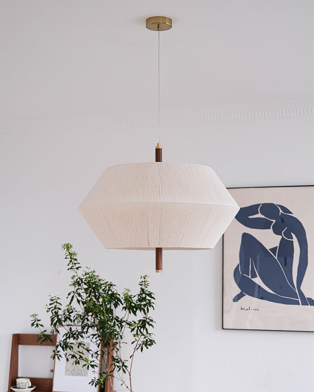 Japanse Wabi-Sabi-stijl geweven stoffen hanglamp HL880