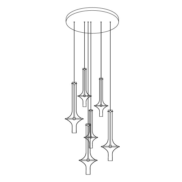 Moderne creatieve glazen buis hanglamp HL827