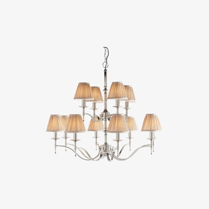 Tela Tijdloze Klassieke Elegante Stanford Kroonluchter met Meerdere Armen - Metalen Stoffen Verlichting voor Woonkamer HL2009