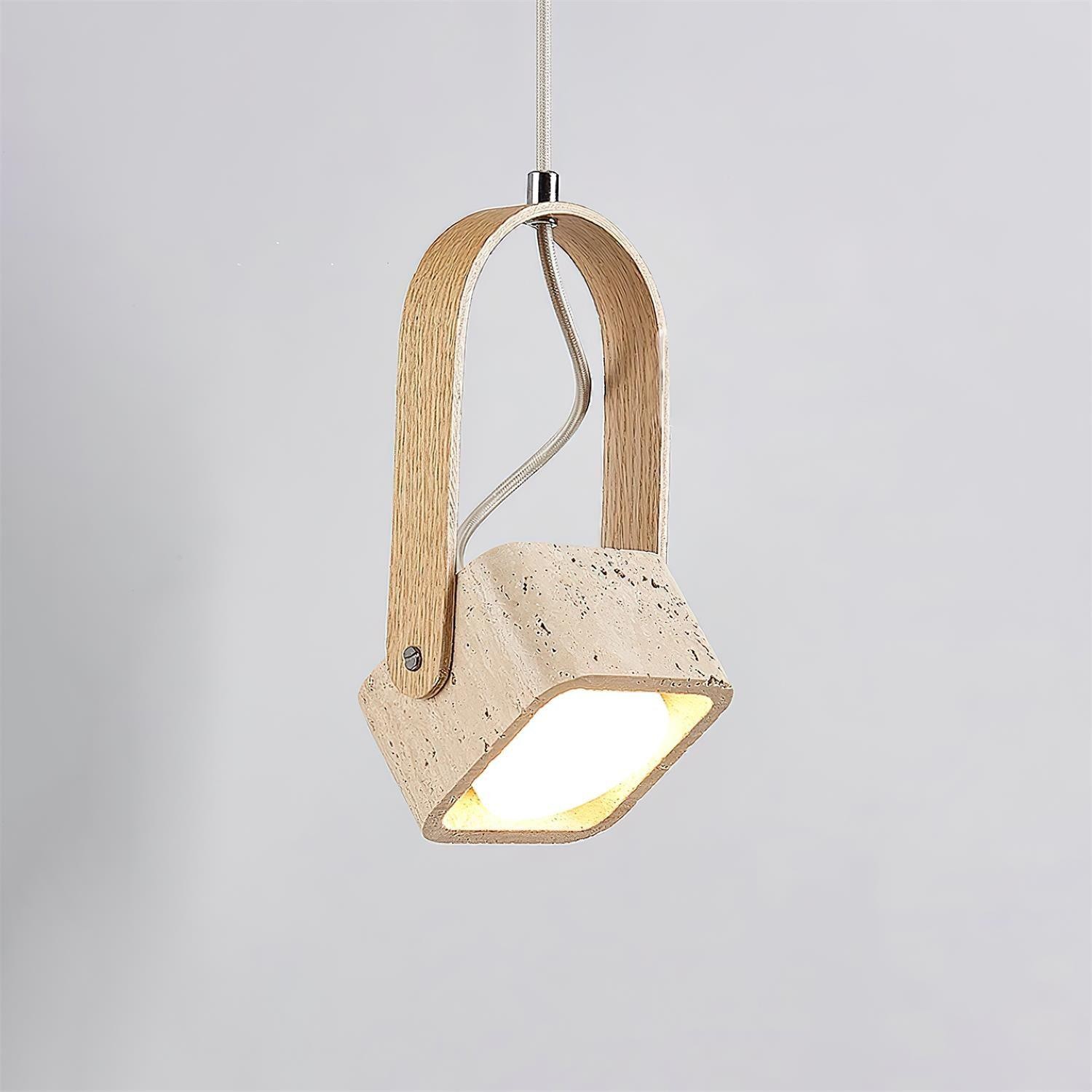 Geometrische gele travertijn hanglamp HL575