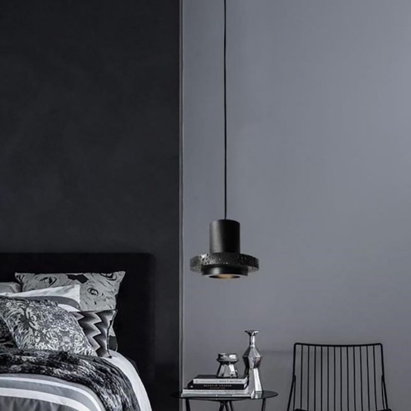 Retro zwarte stenen hanglamp HL929