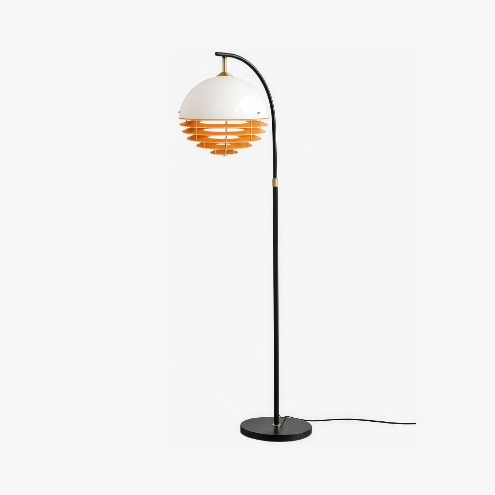 Afterglow Sunset gebogen vloerlamp - Vintage glazen kap voor slaapkamer HL3571