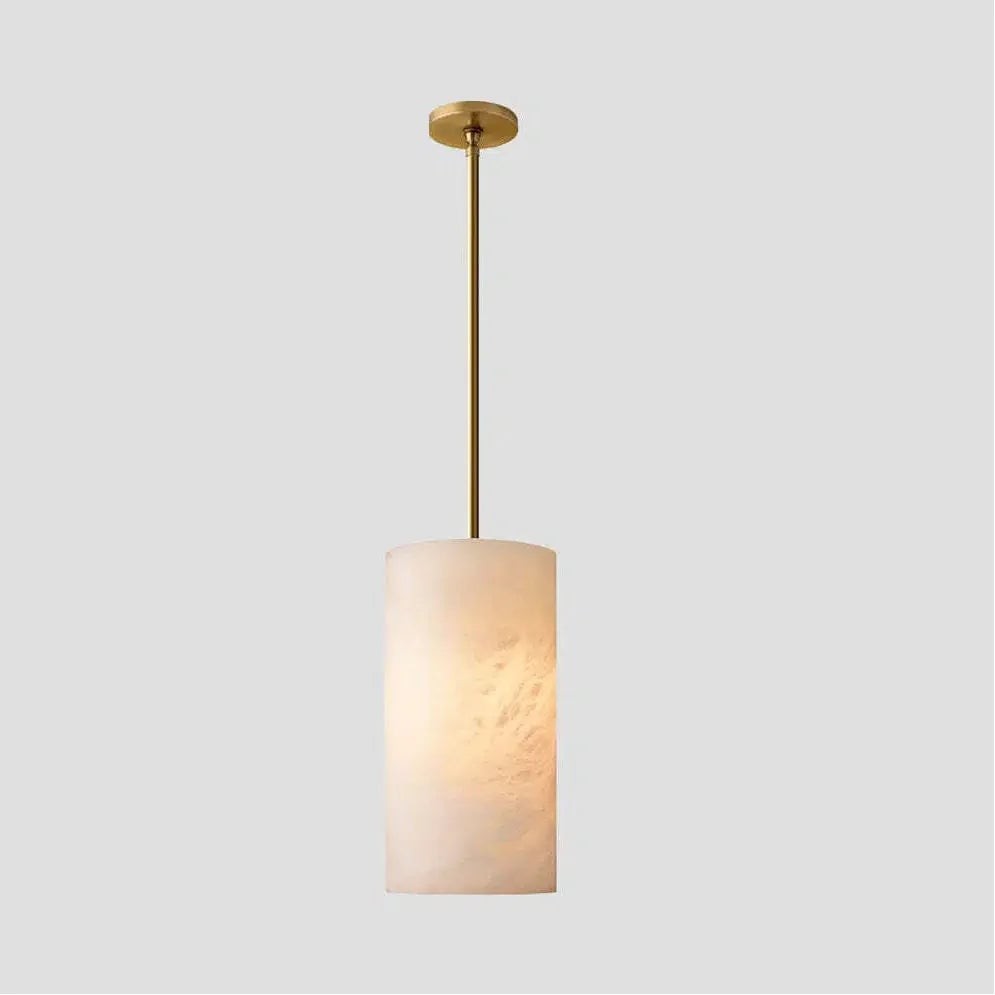Handgesneden albasten cilinder hanglamp HL1418