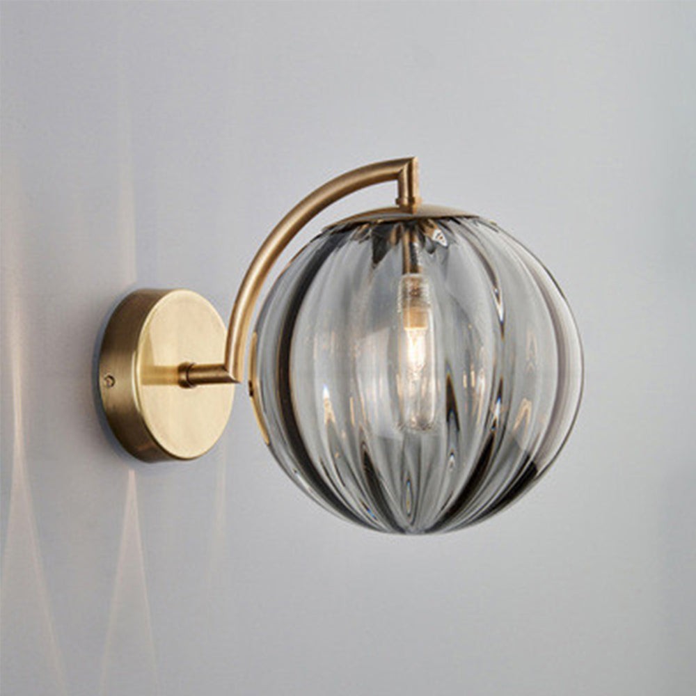 Moderne glazen veelkleurige bolvormige gouden lamppaal wandlamp HL697