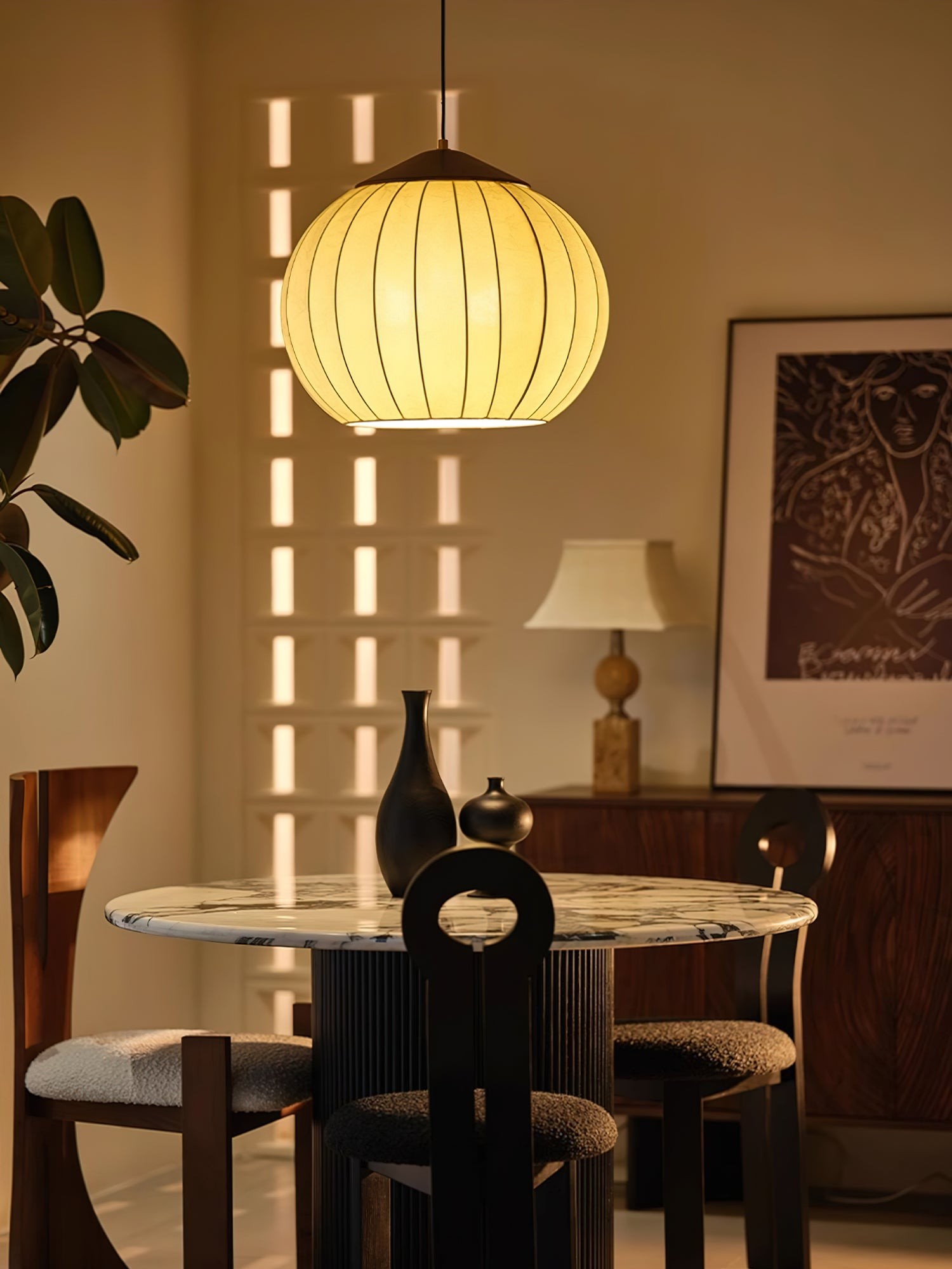 Japanse stijl stoffen lantaarn hanglamp HL547